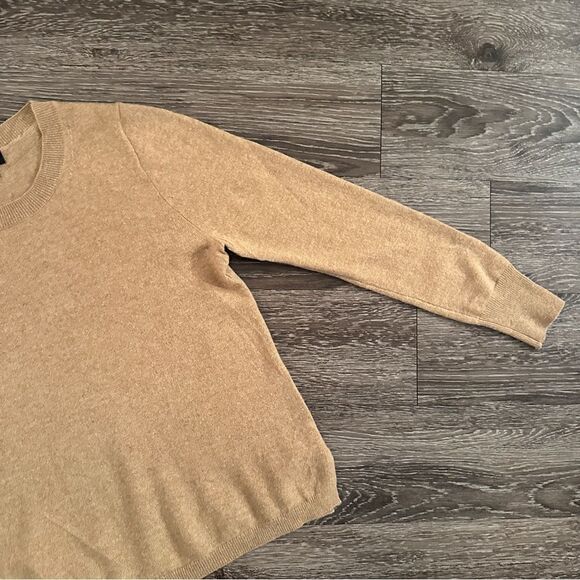 J Crew Tan Cashmere Crewneck Sweater - Picture 4 of 7